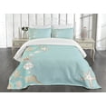 thumbnail image 3 of Ambesonne Shell Quilted Bedspread Set 3 Pcs, Beach Party and Thin Lines, King Size, Seafoam Warm Taupe, 3 of 5