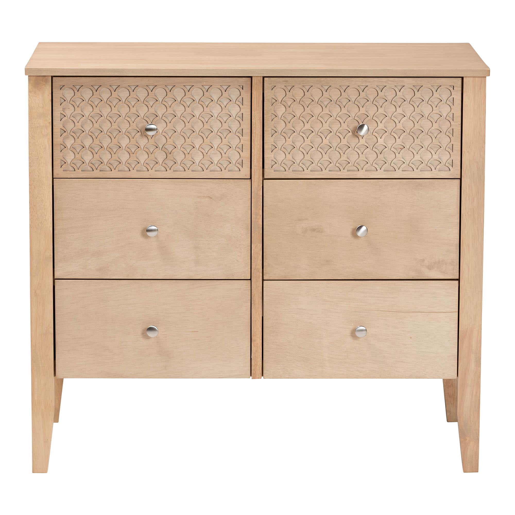 Baxton Studio Lara Modern Dresser, 6-Drawer, Oak Brown