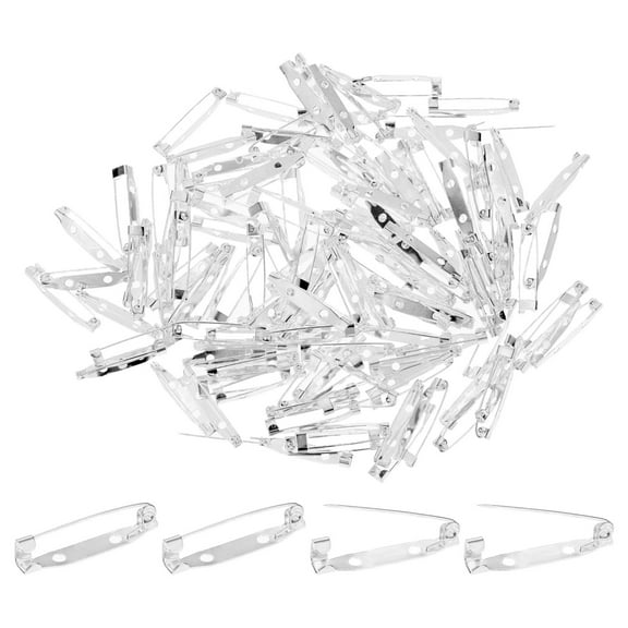 120-Pack Bar Pins, 1.2 Inch Brooch Pin Backs Safety Clasp for Badges/Name Tags/Corsage/DIY Crafting Sewing Fabric[30mm, Silver Tone]