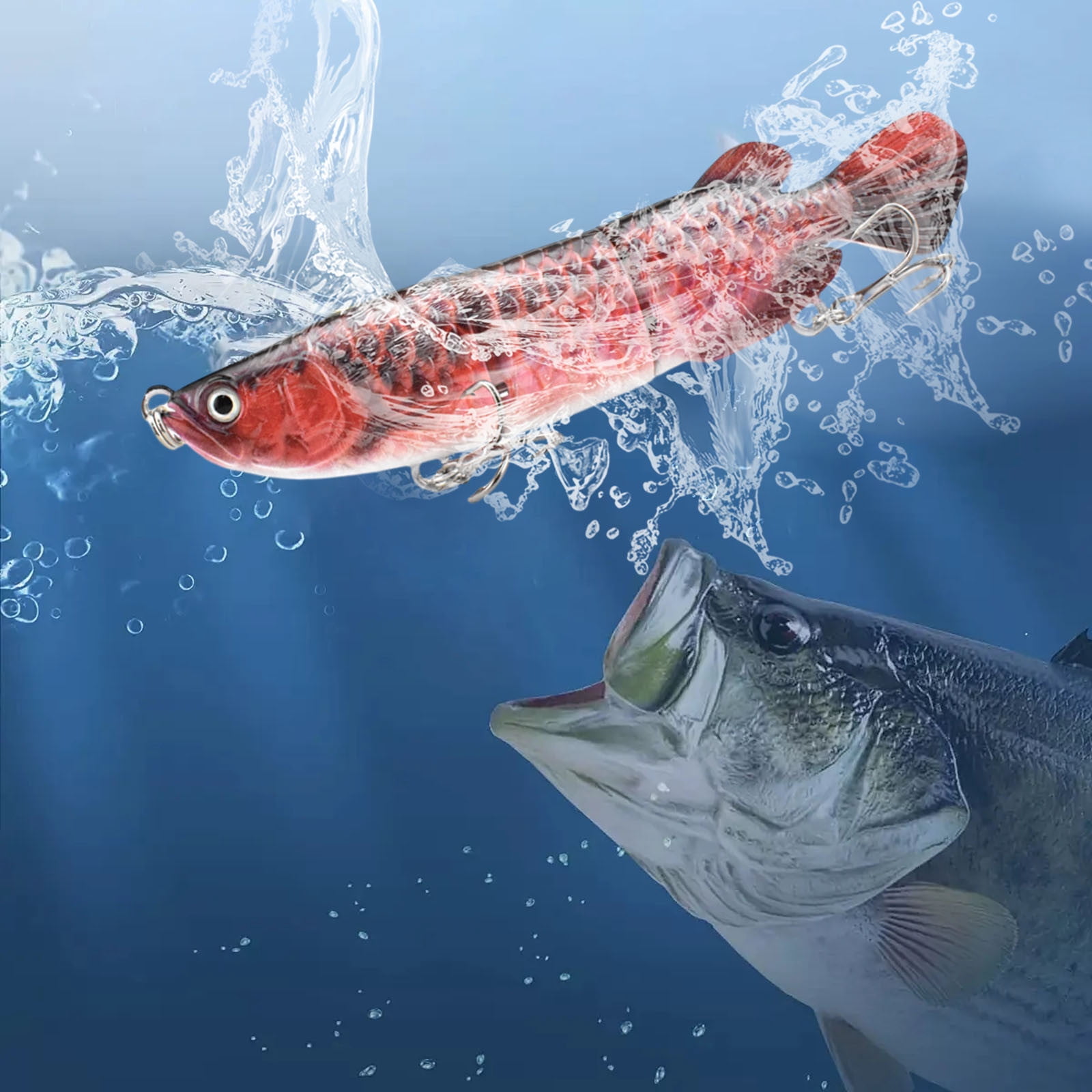 Slow Sinking Fishing Lure with Lifelike Glide Action, Realistic Trout Shad Tackle with Tail Movement, Slow Sinking Bait for Freshwater and Saltwater Fishing, 1PC