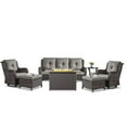thumbnail image 2 of Gymojoy 7-Piece Patio Furniture Set with 41" Fire Pit Table, Outdoor PE wicker Conversation Sofa Set & Anti-Slip Cushions - Waterproof for Garden, Yard, Porch, 2 of 17