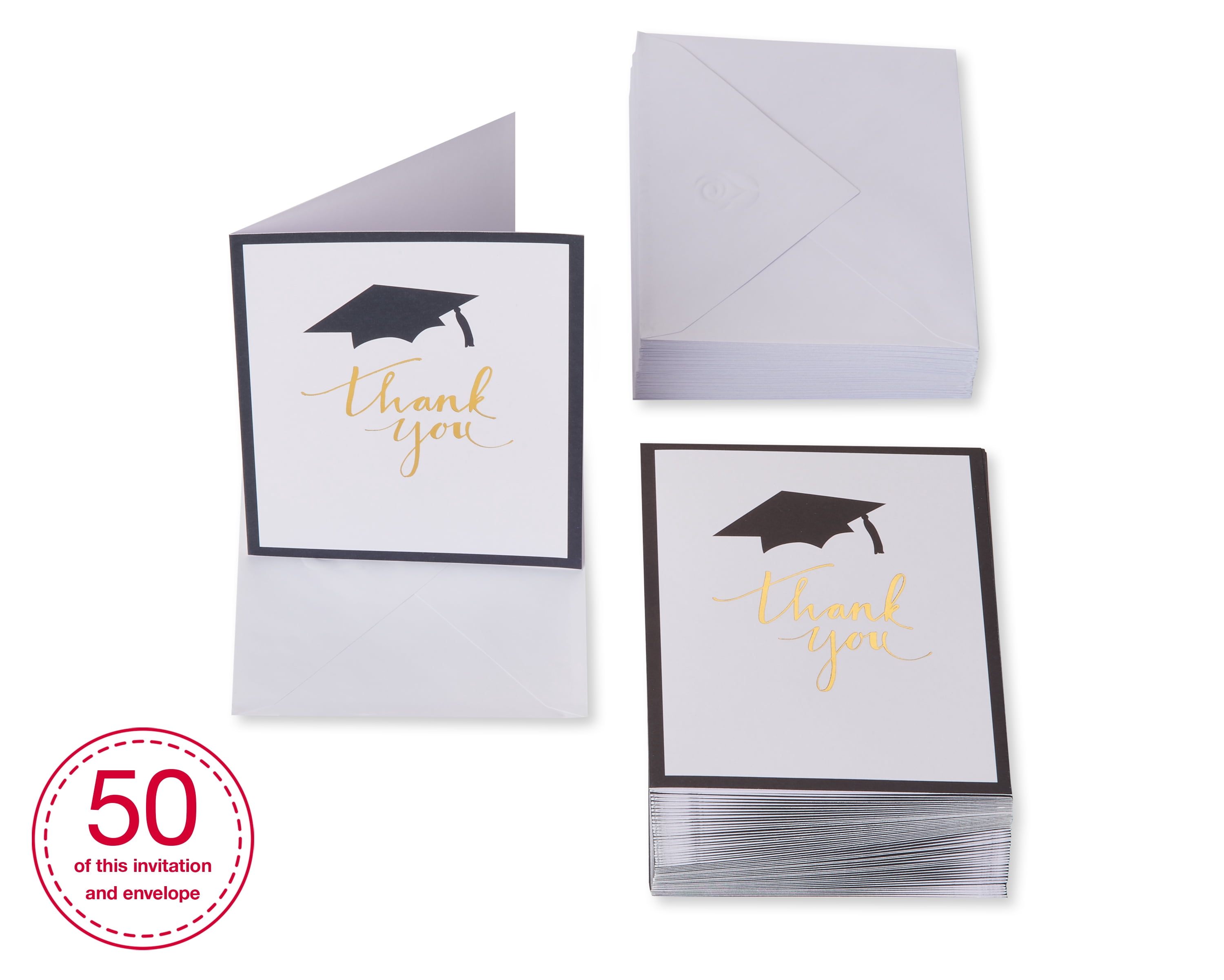 American Greetings Graduation Thank You Greeting Cards, 50 Count, Envelopes Included