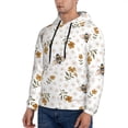 thumbnail image 2 of KLL Bees And Flowers Print Mens Hoodie Long Sleeve Casual Pullover Hooded Sweatshirt Fashion Drawstring Hoodies with Pocket-X-Large, 2 of 6