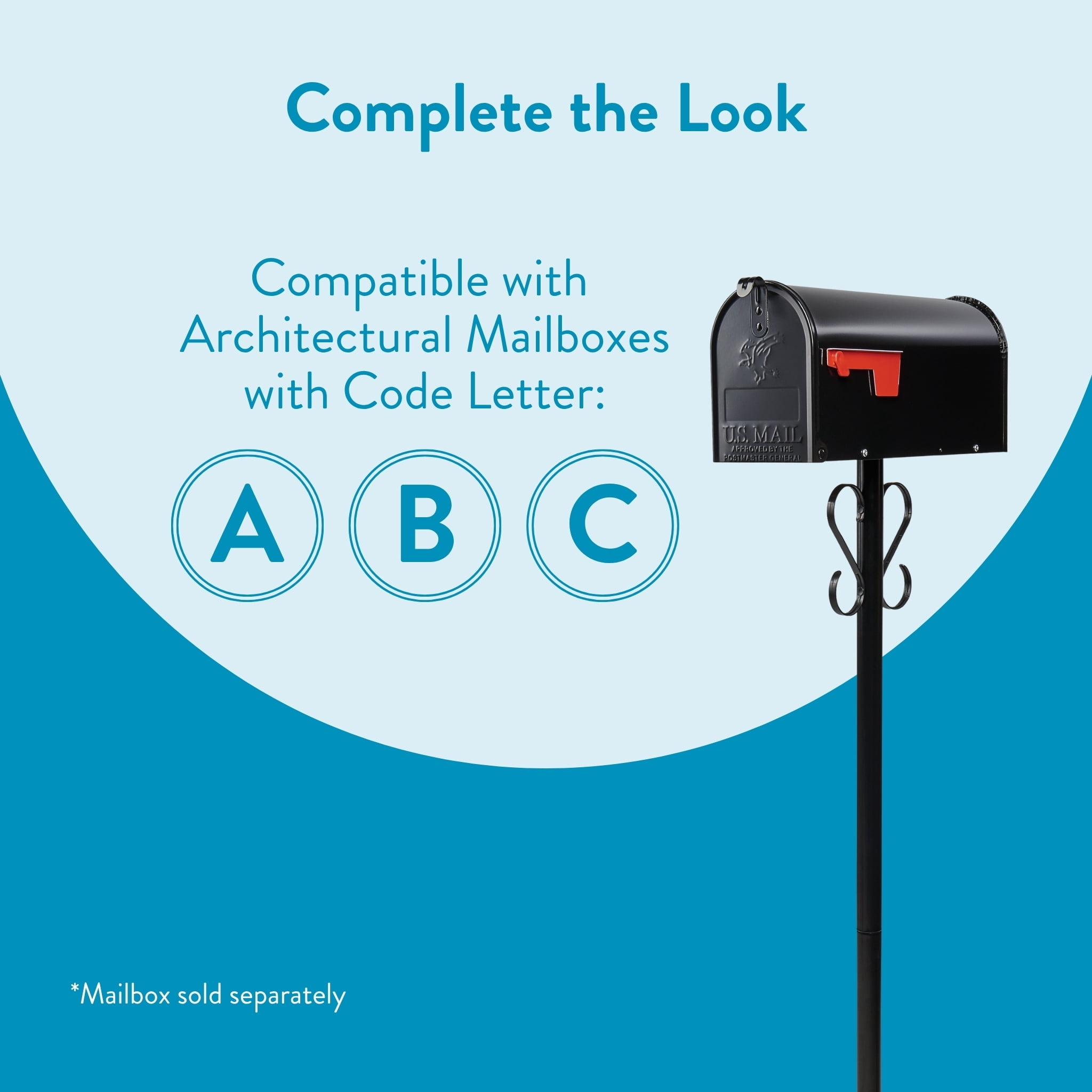 Architectural Mailboxes Decoraitve Round Steel, In-ground Mailbox Post in Black