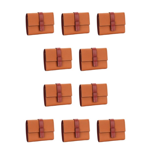 Qarigey Monedero de cuero para mujer, tríptico Rectangular, elegante tarjetero de Color sólido, compartimento para efectivo, billetera, Oro marrón 10piezas