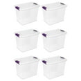thumbnail image 1 of Sterilite ClearView 27 Quart Stacking Storage Tote w/ Latch Lid, (6 Pack), 1 of 8