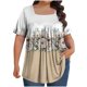 thumbnail image 4 of Tops Cortos para las Mujeres Impreso Cuello de Gran Tamaño Plisado Manga Corta Suelta Superior en Tamaños Más L-5xl, 4 of 4