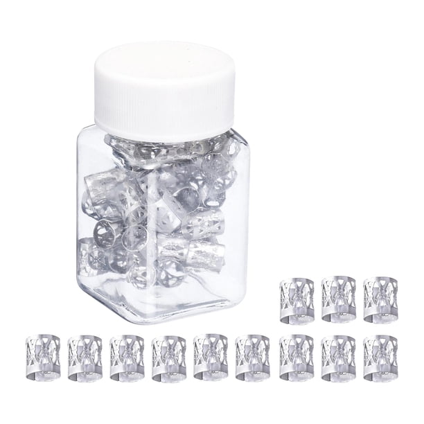 100 piezas de colgantes metálicos para rastas, trenzas y adornos para el cabello. 100 piezas de plata con botella