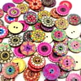 thumbnail image 4 of 100Pc Assorted Flower 2 Hole Decorative Wood Button for Sewing Scrapbooking 20mm Pink Series, 4 of 7