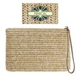 thumbnail image 2 of Eease Summer Beach Rattan Handbag Wristlet Zipper Clutch Purse, 2 of 5