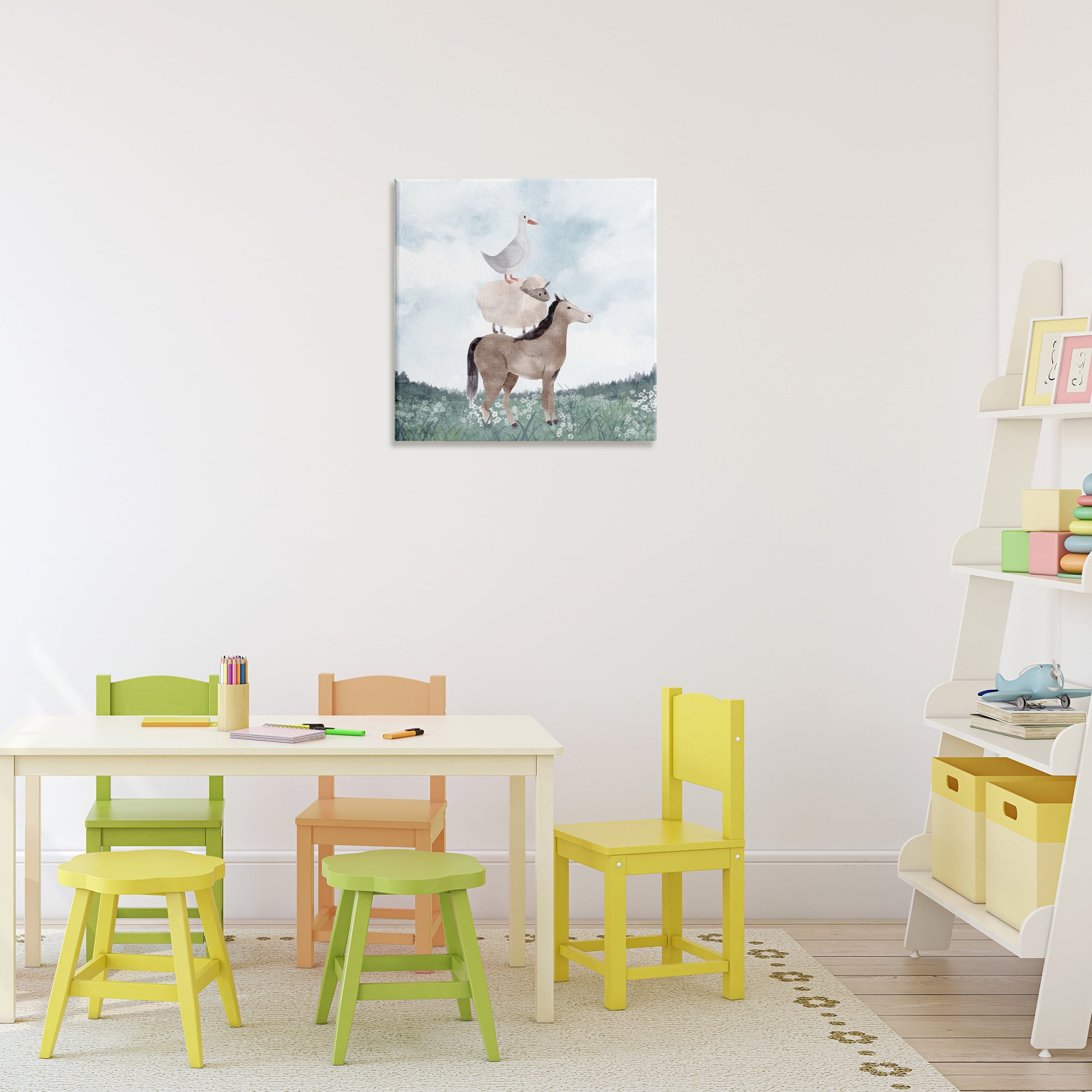 Stupell Industries Muted Blue Sky Farm Canvas Wall Art, design by Kim Allen
