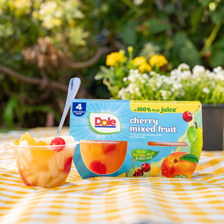 Dole Fruit Bowls Cherry Mixed Fruit in 100% Juice, 4 oz Cups (12