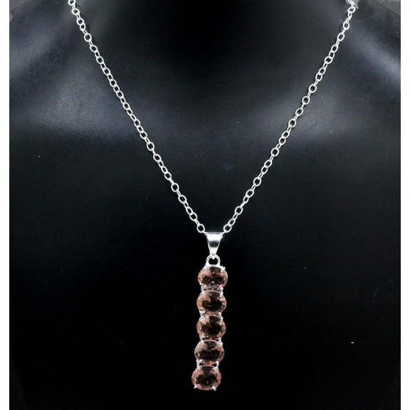 Peach Morganite Gemstone 925 Sterling Silver Handmade Jewelry Necklace Size- 18"