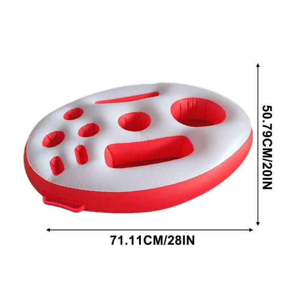 potrochi Inflatable Floating Drink Holder with 8 Large Capacity Drink Float, PVC Inflatable Floating Drink Holder for Pools & Hot Tub, Adults Age 15 Swimming Pool Floating Decoration