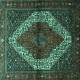 thumbnail image 1 of Ahgly Company Machine Washable Indoor Square Persian Turquoise Blue Traditional Area Rugs, 8' Square, 1 of 4