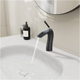 thumbnail image 3 of JERFIT Modern Single Hole Bathroom Faucet, Matte Black Vessel Sink Faucet with Lever Handle, Lead-Free Solid Brass Construction for Lavatory, 3 of 8
