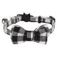 thumbnail image 2 of Collar Para Gatito Con Campana, Patrones De Cuadros Suaves Y Elegantes, Collares Con Lazo Para Gato, Collar Para Gato, Pajarita Para Gato, Collares De Seguridad Ajustables, 2 of 7