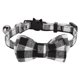 thumbnail image 1 of Gatos lindos collares con lazo corbata a cuadros pajarita de tela suave con campana mascotas decoración suministros negro blanco, 1 of 5