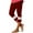 Wine, variant on Frostluinai Capri Leggings for Women High Waisted Lace Hem Slim Fit Capris Soft Yoga Workout Pants Plus Size Solid Color Leggings