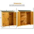 thumbnail image 2 of 56 Inch Outdoor Storage Shed with Lockable Door, Solid Wood Garden Tool Shed with Detachable Shelves & Waterproof Roof, Natural Wood Color, 2 of 15