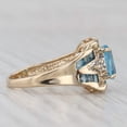 thumbnail image 3 of Rag Jewels 2.20 Ctw Oval Cut Blue Topaz & Diamond Cocktail Wedding Engagement Ring 14K Yellow Gold Plated 925 Sterling Silver 925 Sterling Silver -5, 3 of 4