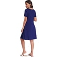 thumbnail image 4 of Asklazy Women's Midi Dress Short Sleeve Casual Floral T Shirt Dresses with Pockets,Mother's Day ,Royal Blue,M, 4 of 9