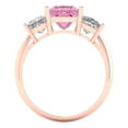 thumbnail image 4 of Three-Stone Engagement Ring for Women - 2.5ct Simulated Pink Diamond in 18K Rose Gold Promise Ring, 4 of 6