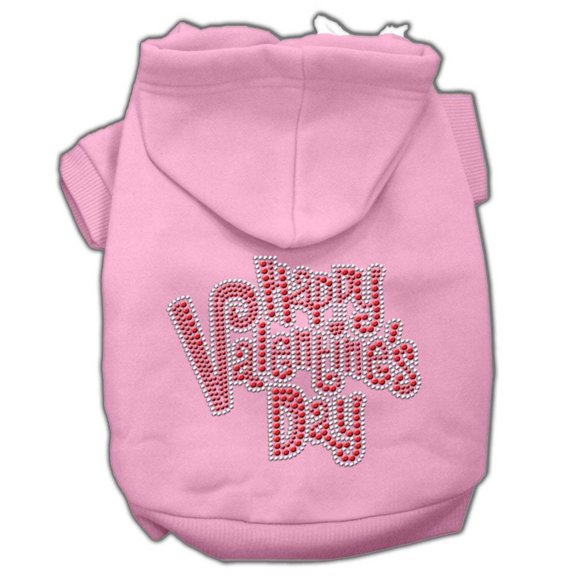 Pet, Dog Cat Hoodie Rhinestone, "Happy Valentine's Day"