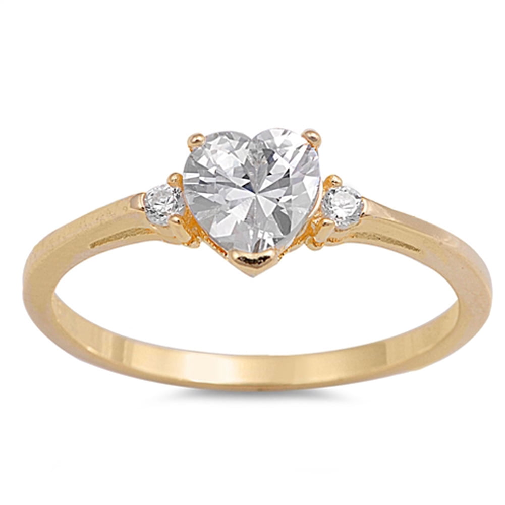 Diamond Accent Split Shank Heart Promise Ring in 10K White Gold | Zales
