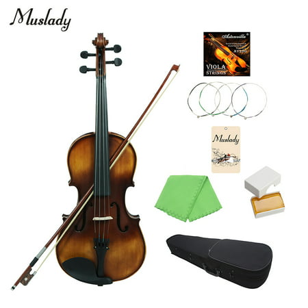 Muslady VLA-30 4/4 Full Size Classic Viola Spruce Topboard Rosewood Fretboard with Carry Case Rosin Cleaning Cloth Violin