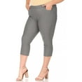 thumbnail image 2 of Moa Collection Women's Plus Size Slim Fit Pocket Jeggings Capri Pants for Everyday Wear, 2 of 6