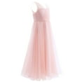 thumbnail image 3 of DPOIS Kids V-neck Tulle Flower Girls Dress Open Back Formal Long Dress, 3 of 7