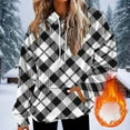 thumbnail image 2 of Fuzzy Hoodies for Women Classic Plaid Hooded Sweatshirt Pocket Sherpa Fleece Loose Sweater Pullover Christmas Tops (M, Black A), 2 of 5