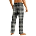 thumbnail image 4 of Havenx Pajama Pants Men Plaid Flannel Pajamas Pants 2025 Trendy Big and Tall Sleeping Pants Elastic Waist Straight-Leg Lightweight Lounge Pants,Black M, 4 of 6