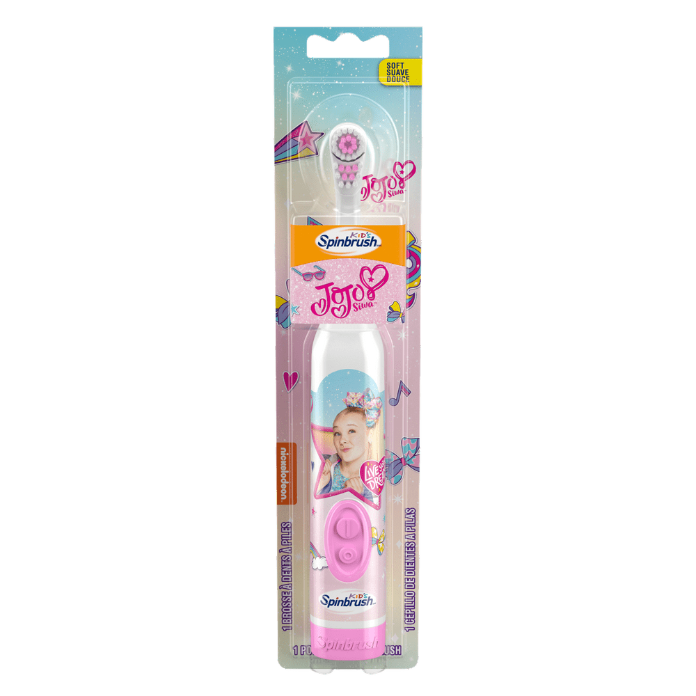 JoJo Siwa Arm & Hammer Kids Spinbrush, Soft, Electric Battery Toothbrush, 1 Count