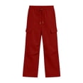 thumbnail image 7 of Hvarlaun Kids Sweatpants Cargo Jogger Pants for Boys and Girls with Pockets, Elastic Waist Drawstring Loose Straight Leg Casual Activewear, Sizes 4-15 Years, 7 of 7