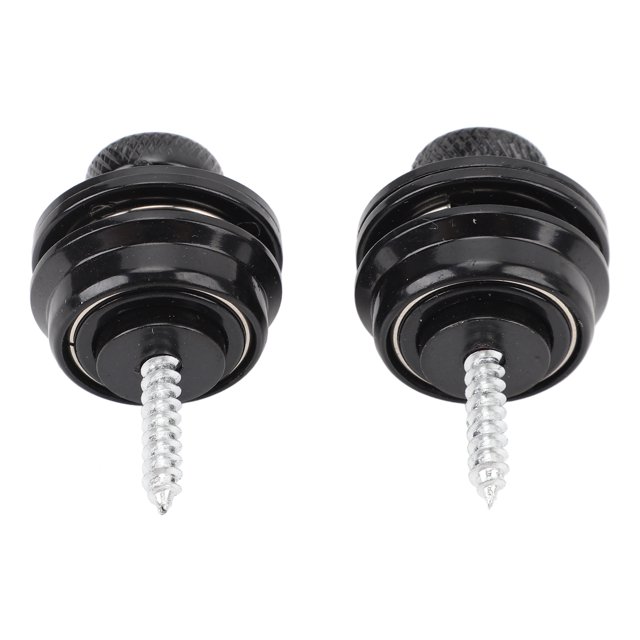 Guitar Strap Locks Buttons,2pcs Heavy Duty Metal Flat Round Head Non Slip Fall Tool Dual Design Strap Retainer System for Folk Guitar, Electric Guitar, Electric Bass