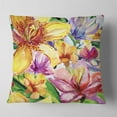 thumbnail image 2 of Designart Lily Flowers Illustration Art - Floral Throw Pillow - 16x16, 2 of 5