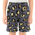 thumbnail image 2 of Golden Leopard Print Pattern Athletic Shorts Breathable with Comfort Fit Drawstring Casual Sweatshorts Large, 2 of 9