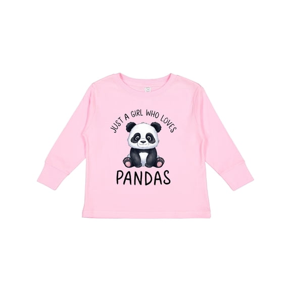 Inktastic Just a Girl Who Loves Pandas Girls Long Sleeve Toddler T-Shirt