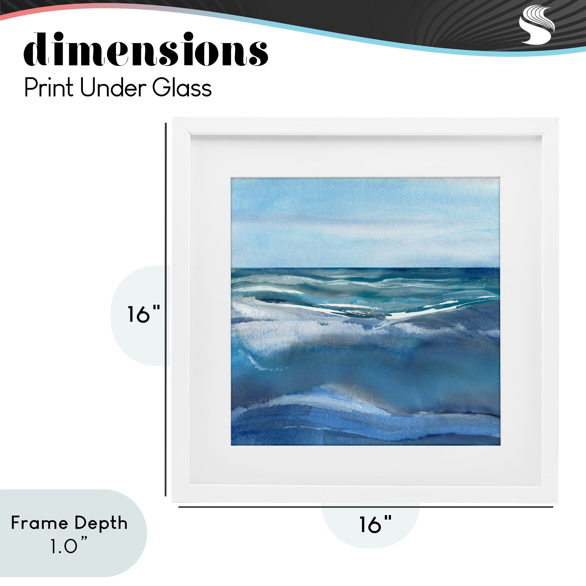 Stupell Industries Calm Seas under Soft Sky White Framed Print Under Glass, design by Susan Jill