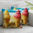 thumbnail image 3 of Autua Ice Cream Cones Beach Starfish Graphic Decorative Throw Pillow Cover for Home Couch Living Room Bed Sofa - Summer Theme Pillow Case 1PC 18x18in, 3 of 5