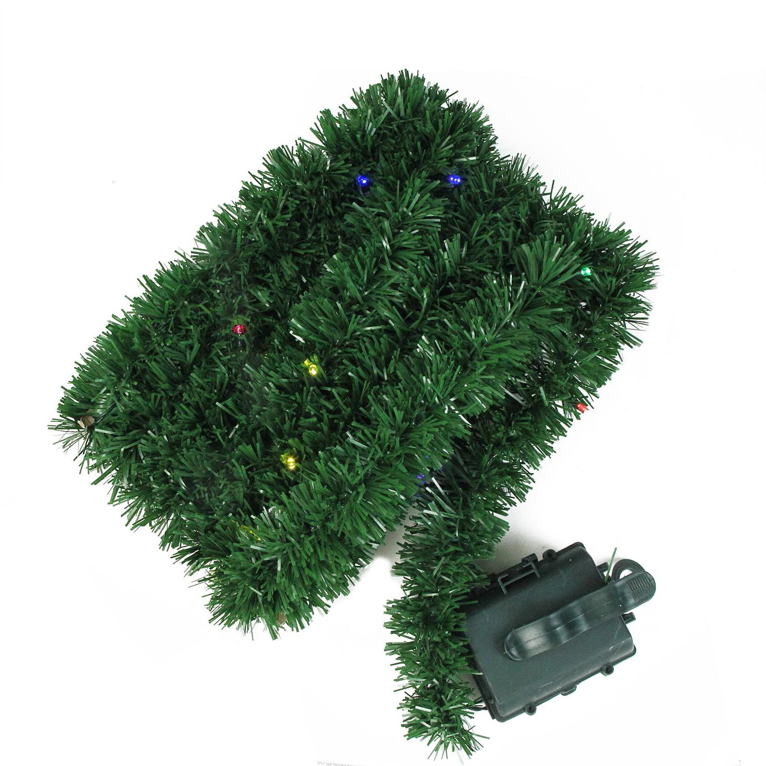 Brite Star 18' B/O Artificial Pine Garland with 35 Multi-Colored Micro Lights - Pre-lit
