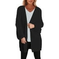 thumbnail image 1 of Women's Fuzzy Open Front Long Sleeve Chunky Knit Crochet Cardigan Sweater, 1 of 5