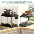 thumbnail image 6 of GPED 2 Pack Under Sink Organizer, Adjustable Height Bathroom Cabinet Organizer,Double Sliding Undersink Cabinet Storage Shelves with Hooks & Hanging Cup for Kitchen Bathroom, 6 of 7