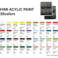 thumbnail image 3 of HIMI Acrylic Paint Tubes 36 Colours 12ml pad brushes 5 profesional brushes, 3 of 8