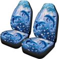 thumbnail image 5 of Pzuqiu Dolphin Brick Pattern Car Seat Covers Stretchy Car Seat Covers Full Set Breathable Polyester Front and Rear Seat Cover Set Fit for Truck Trucks, 5 of 10