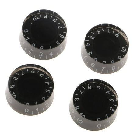 4Pcs Electric Guitars Speed Control Knobs Caps Black String Instrument Accessory