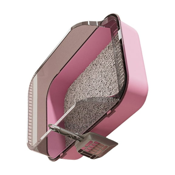 lixuesong Oversized Enclosed Cats Toilet With LeakProof Barriers Reinforced Structure Odor Eliminations Indoor Pet Litter Tray