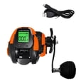 thumbnail image 2 of Carrete de pesca con asistencia eléctrica, recargable por USB, para aguas profundas, arrastre de 10 kg, función de memoria de profundidad, resistente Mano derecha naranja, 2 of 8